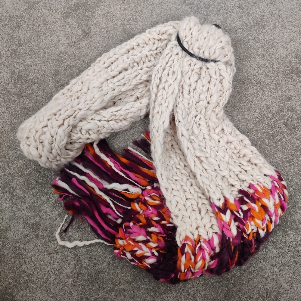 Zara Women's Chunky Cable Knit Winter Scarf NEW